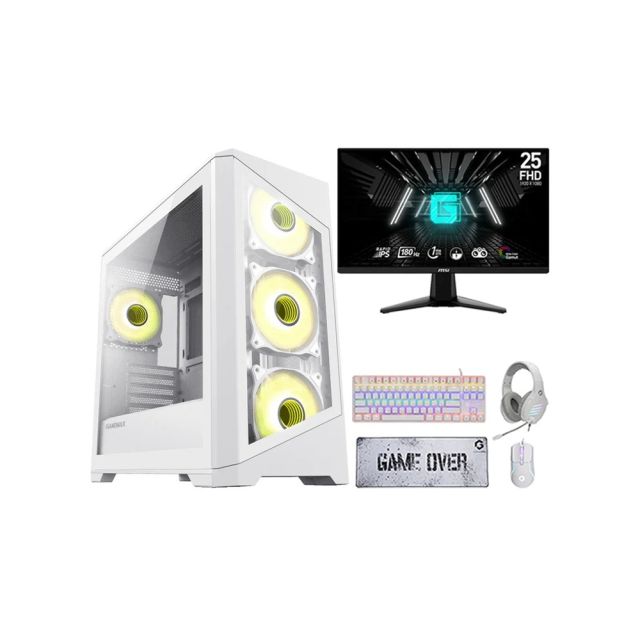 I5 Gaming Pc, I5-14400f, Rtx 4060 8gb, Windows 11 Pro With Msi Gaming Monitor And 4in1 Gaming Kit